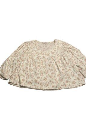 American Eagle Balloon 3/4 sleeve Blouse Pink Flowers sz S/P Baby Doll